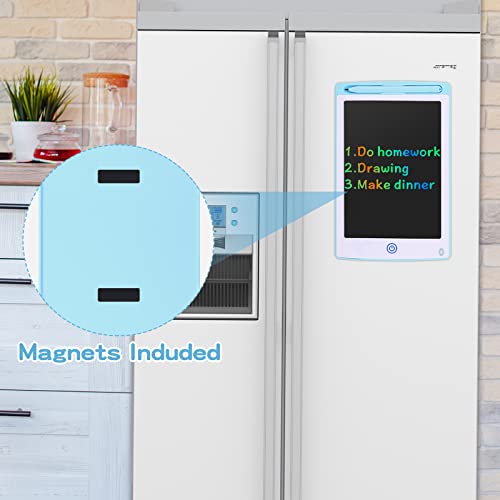 Coolzon Colourful LCD Writing Tablet Kids, 8.5 Inch Erasable Writing Tablet with Lock Function Kids Drawing Pad for Painting Drawing and Memo Lists,Free Animal Cartoon Stickers,Blue