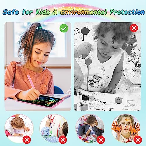 cimetech 2 Pack LCD Writing Tablet, 10 Inch Colorful Doodle Board Drawing Tablet for Kids, Learning Educational Toys Gifts for 3 4 5 6 Years Old Boys Girls Toddlers, Free Animal Cartoon Stickers