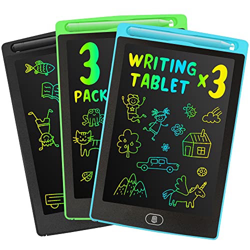 LEYAOYAO 3 Pack LCD Writing Tablet 8.5inch Colorful Screen Doodle Pad Drawing Board Learning Educational Toy - Gift for Kids 3-6 Years Old Girl Boy (Black+Green+Blue)
