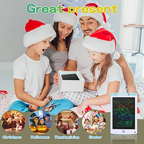 Coolzon Colourful LCD Writing Tablet Kids, 8.5 Inch Erasable Writing Tablet with Lock Function Kids Drawing Pad for Painting Drawing and Memo Lists,Free Animal Cartoon Stickers,Blue