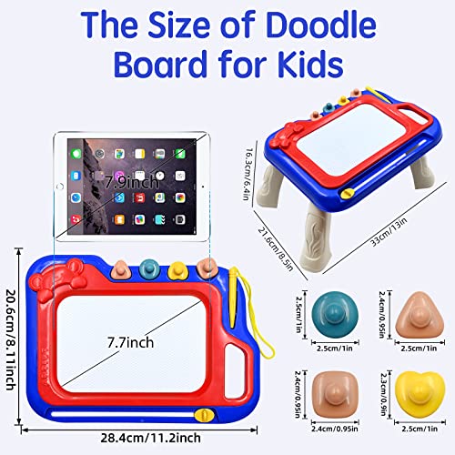Magnetic Drawing Board Toddlers Toys Presents, Travel Size Magic Colorful Erasable Writing Table with Stand Legs, Drawing Pad Etch Sketching Toys for Kids Boys Girls 2 3 4 5 Years Old