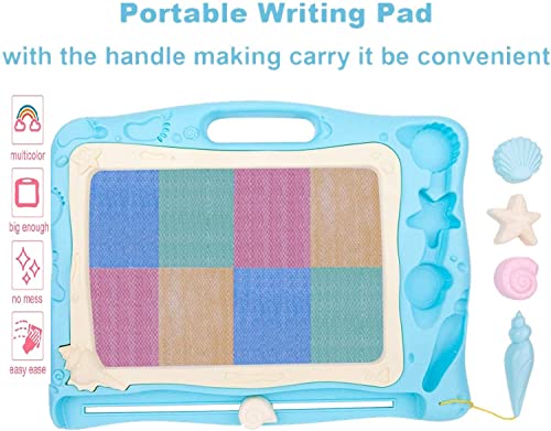Large Magnetic Drawing Board for Kids, Erasable Colorful Scribble Board Writing Pad with 2 Stamps and 1 Pen for Children Toddlers