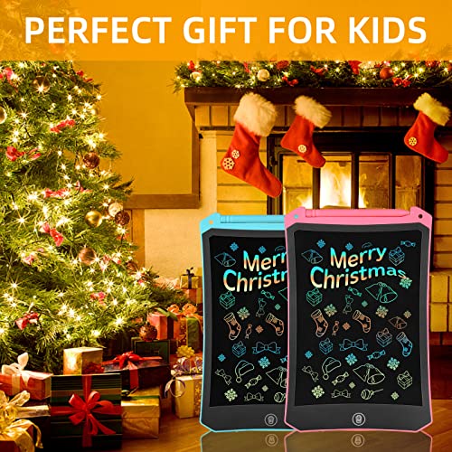 PINKCAT 2 Pack LCD Writing Tablet 8.5inch - Colorful Screen Doodle Scribbler Pad Drawing Board Learning Educational Toys - Gift for Kids 3-6 7 8 9 Years Old Girl Boy (Blue+Pink)
