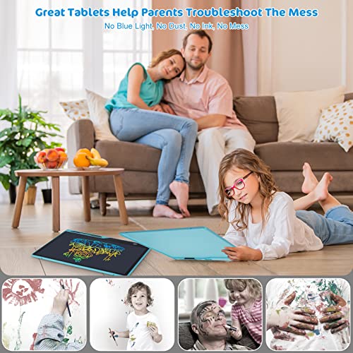 LCD Writing Tablet,16 Inch Colorful Screen Rechargeable Doodle Board Toddler Educational Toys for 3 4 5 6 Years Old Boys Girls Reusable Portable Drawing Tablet Christmas Toys Gifts for Kids (Blue)