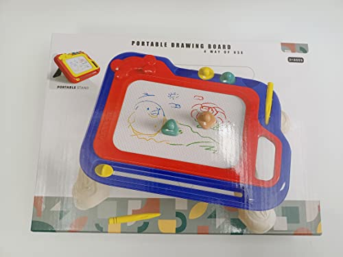 Magnetic Drawing Board Toddlers Toys Presents, Travel Size Magic Colorful Erasable Writing Table with Stand Legs, Drawing Pad Etch Sketching Toys for Kids Boys Girls 2 3 4 5 Years Old
