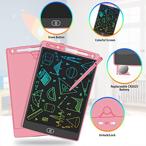 JOEAIS LCD Writing Tablet 8.5 Inch for Kids, Portable Drawing Board Graphic Tablet for Handwriting, Doodling, and Drawing, Perfect Toys Gift for Boys and Girls (Pink)