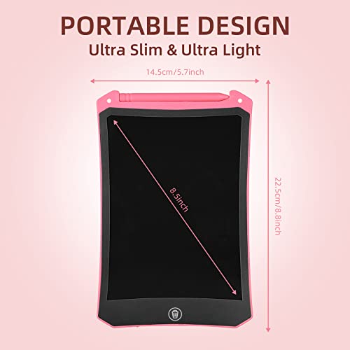 PINKCAT 2 Pack LCD Writing Tablet 8.5inch - Colorful Screen Doodle Scribbler Pad Drawing Board Learning Educational Toys - Gift for Kids 3-6 7 8 9 Years Old Girl Boy (Blue+Pink)