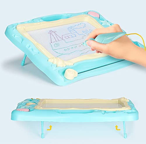 Large Magnetic Drawing Board for Kids, Erasable Colorful Scribble Board Writing Pad with 2 Stamps and 1 Pen for Children Toddlers