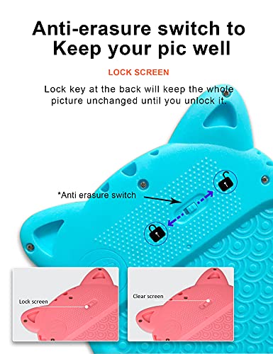 Mieykvo Cute cat Drawing Tablet for Kid, LCD Writing Tablet Toy Gift, Colorful, Children Doodle Board, Reusable Erasable Graffiti Handwriting Tablet for 3 to 12 Years Boys and Girls, BlueCat