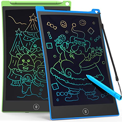 TECJOE 2 Pack LCD Writing Tablet, 8.5 Inch Colorful Doodle Board Drawing Tablet for Kids, Erasable Reusable Writing Drawing Pad, Learning Toys Gifts for 3 4 5 6 Years Old Boys and Girls Toddlers