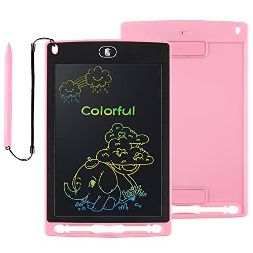 Mardiko LCD Writing Tablet 8.5 Inch Colorful Drawing Tablet Kids Doodle Scribbler Pad Graphics Boards Lock-Key Erasable Drawing Pad Writing Board for Kids Boys Girls Adults (Pink)