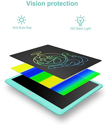 LCD Writing Tablet, Extra large 15 Inch, Colorful, Erasable Electronic Digital Drawing Pad Doodle Board, Gift for Kids Adults Home School Office (Blue)