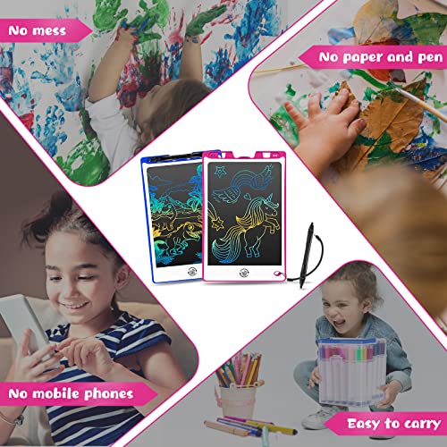 2 Pack LCD Writing Tablet - 8.8 Inch Colorful Drawing Board Learning Gift for Kids, Electronic Erasable Writing Boards with Pen, Magic Drawing Pad Toy for Boys Girls Toddlers 2 3 4 5 6 Years Old