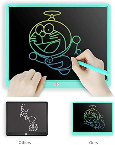LCD Writing Tablet, Extra large 15 Inch, Colorful, Erasable Electronic Digital Drawing Pad Doodle Board, Gift for Kids Adults Home School Office (Blue)