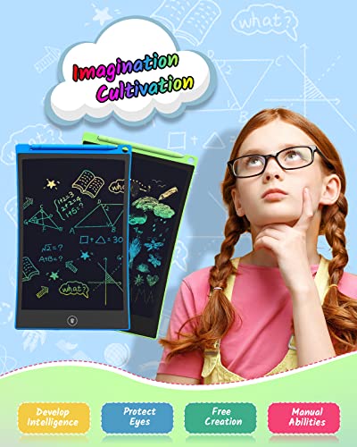TECJOE 2 Pack LCD Writing Tablet, 8.5 Inch Colorful Doodle Board Drawing Tablet for Kids, Erasable Reusable Writing Drawing Pad, Learning Toys Gifts for 3 4 5 6 Years Old Boys and Girls Toddlers