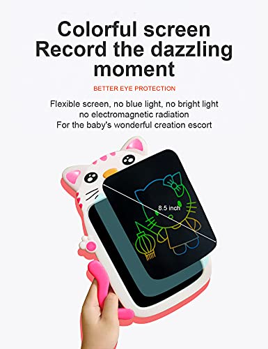 Mieykvo Cute cat Drawing Tablet for Kid, LCD Writing Tablet Toy Gift, Colorful, Children Doodle Board, Reusable Erasable Graffiti Handwriting Tablet for 3 to 12 Years Boys and Girls, BlueCat