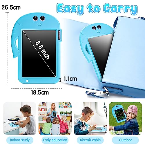 LCD Drawing Pad Tablet for Kids - 8.8 Inch Writing Tablet Reusable Magic Drawing Board Erasable Doodle Scribble Pad Travel Games for Toddler Boys Girls Autism 2 3 4 5 6 7 Years Old Gifts Learning Toys