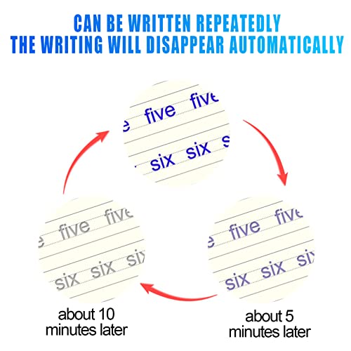 Magic Practice Copybook for Kids, 4 Pack Groove Calligraphy for Children Set with Handwriting Pens for Beginners, Reusable Children Workbook for Drawing, Math, Numbers, English Alphabet, 19x13cm