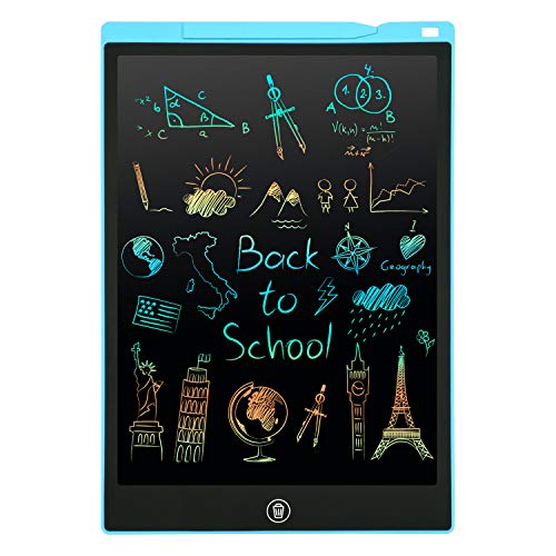 PINKCAT LCD Writing Board, 12" Colorful Writing Tablet Erasable Handwriting Pad Graffiti Doodle Board Repeat Drawing Gift for Girl Boy Kid Student