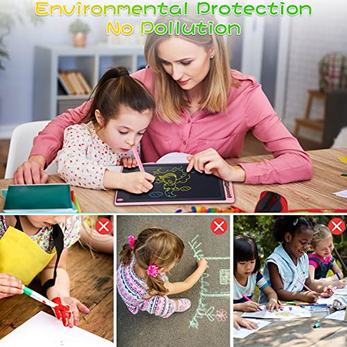 Mardiko LCD Writing Tablet 8.5 Inch Colorful Drawing Tablet Kids Doodle Scribbler Pad Graphics Boards Lock-Key Erasable Drawing Pad Writing Board for Kids Boys Girls Adults (Pink)