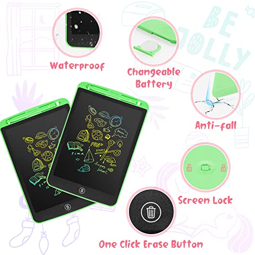 LEYAOYAO 2 Pack LCD Writing Tablet 10inch with Bag - Colorful Screen Doodle Pad Drawing Board Learning Educational Toy - Gift for Kids 3-6 Years Old Girl Boy (Green+Red)