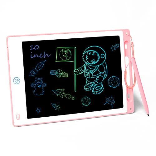 Vicloon LCD Writing Tablet, 10 Inch Colorful Drawing Board Digital eWriter Electronic Graphics Tablet, Kids Doodle & Scribble Boards Handwriting Drawing Pad Lock-Key Learning Writing Board for Kids