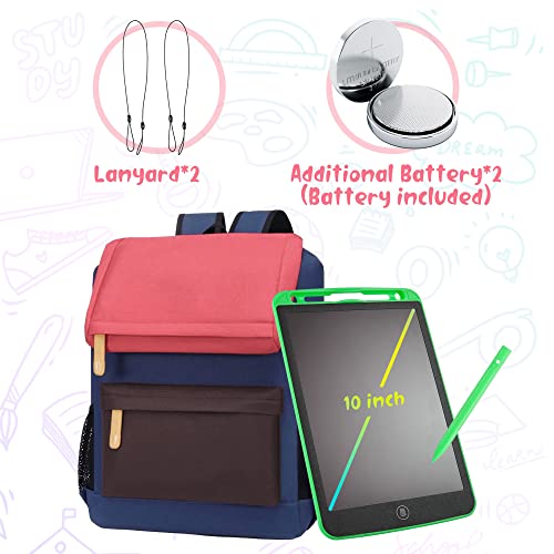 LEYAOYAO 2 Pack LCD Writing Tablet 10inch with Bag - Colorful Screen Doodle Pad Drawing Board Learning Educational Toy - Gift for Kids 3-6 Years Old Girl Boy (Green+Red)