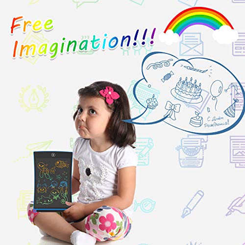 GUYUCOM LCD Writing Tablet, 8.5 inch Kids Doodle & Scribble Boards, Toys for Boys Educational Toys, Erasable Boys Toys Toddler Toys for Christmas Birthday(Blue)