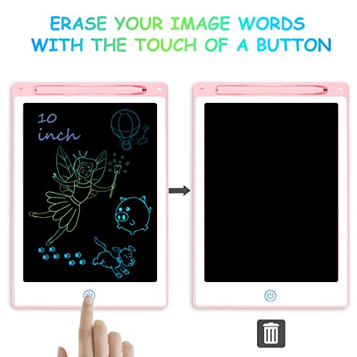 Vicloon LCD Writing Tablet, 10 Inch Colorful Drawing Board Digital eWriter Electronic Graphics Tablet, Kids Doodle & Scribble Boards Handwriting Drawing Pad Lock-Key Learning Writing Board for Kids