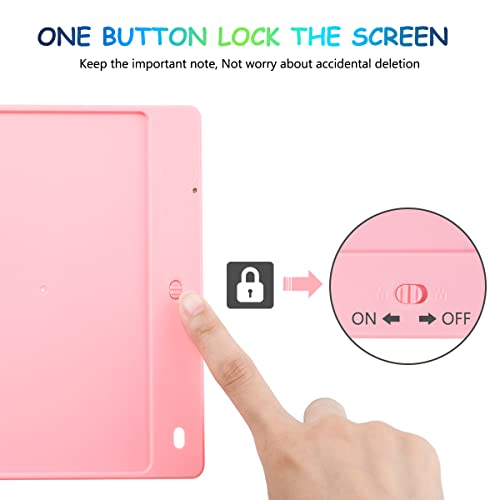 Vicloon LCD Writing Tablet, 10 Inch Colorful Drawing Board Digital eWriter Electronic Graphics Tablet, Kids Doodle & Scribble Boards Handwriting Drawing Pad Lock-Key Learning Writing Board for Kids