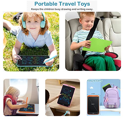 2 Pack LCD Writing Tablet Kids 10 Inch, Doodle Board Toddler Toys, Erasable Drawing Tablet, Etch Sketch Doodle Pad, Learning Toys for 2 3 4 5 6 7 8 Year Old Girls Boys, Birthdays Gift, Green/Orange