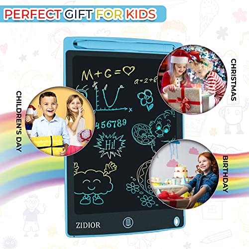 ZIDIOR LCD Writing Tablet for Kids & Adults, 8.5 Inch Digital Drawing & Doodle Board Graphic Tablet, Portable Learning Educational Toys with Lock, Multicolour Drawing Pad for Painting and Memo Lists