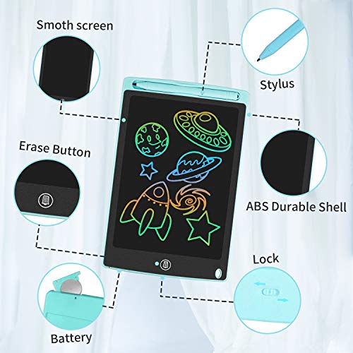 HOMESTEC Colourful LCD Writing Tablet,8.5 inch Drawing Board Graphic Tablet Lock-Key Handwriting Doodle Drawing Pad Kids Toys Gifts for Boys Girls(Blue)