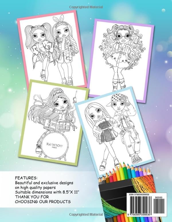 Coloring Book For Kids: New Edition High-Quality Fashion Teen Coloring Book For Girls Ages 4-8, 8-12, Women Adults