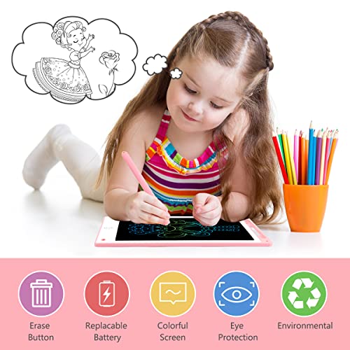 Vicloon LCD Writing Tablet, 10 Inch Colorful Drawing Board Digital eWriter Electronic Graphics Tablet, Kids Doodle & Scribble Boards Handwriting Drawing Pad Lock-Key Learning Writing Board for Kids