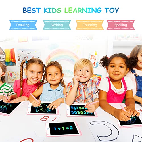 Vicloon LCD Writing Tablet, 10 Inch Colorful Drawing Board Digital eWriter Electronic Graphics Tablet, Kids Doodle & Scribble Boards Handwriting Drawing Pad Lock-Key Learning Writing Board for Kids