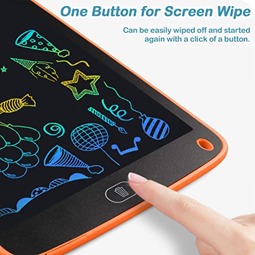 2 Pack LCD Writing Tablet Kids 10 Inch, Doodle Board Toddler Toys, Erasable Drawing Tablet, Etch Sketch Doodle Pad, Learning Toys for 2 3 4 5 6 7 8 Year Old Girls Boys, Birthdays Gift, Green/Orange