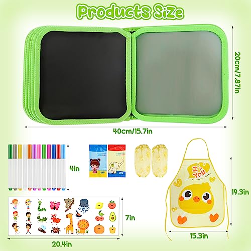 Erasable Drawing Pad, 16 Pages Portable Kids Drawing Board, Double-Sided Reusable Graffiti Drawing Board for Kids 3 4 5 6 7 8 Year Old Boy Girl Birthday Gifts,Travel Toys Doodle Book Come with 12 Pens