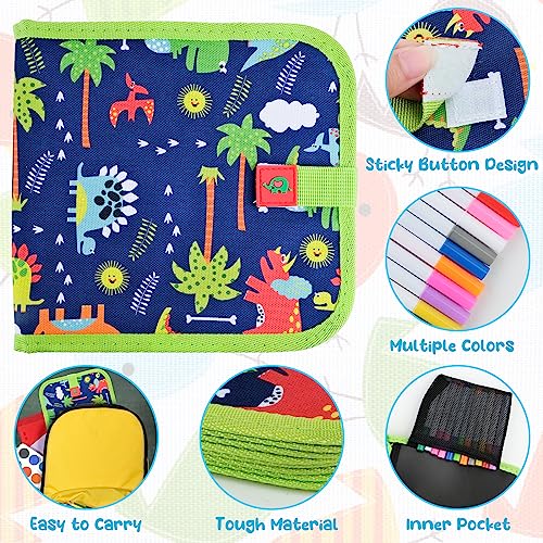 Erasable Drawing Pad, 16 Pages Portable Kids Drawing Board, Double-Sided Reusable Graffiti Drawing Board for Kids 3 4 5 6 7 8 Year Old Boy Girl Birthday Gifts,Travel Toys Doodle Book Come with 12 Pens