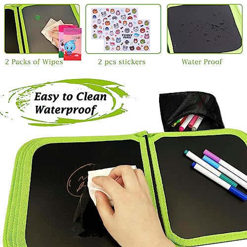 Erasable Doodle Book, Double-Sided Drawing Writing Boards with 14 Pages 12 Coloring Pens - Perfect Early Learning Drawing Pad and Travel Toy Birthday Gifts for Boys and Girls Aged 3-10