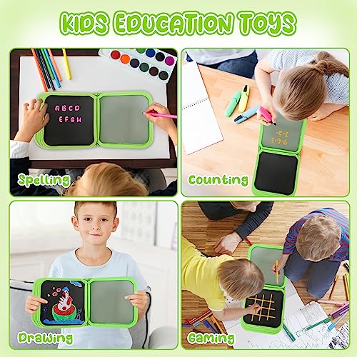 Erasable Drawing Pad, 16 Pages Portable Kids Drawing Board, Double-Sided Reusable Graffiti Drawing Board for Kids 3 4 5 6 7 8 Year Old Boy Girl Birthday Gifts,Travel Toys Doodle Book Come with 12 Pens