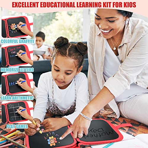 Erasable Doodle Book,16 Page Double-Sided Waterproof Kids Drawing Writing Boards with 12 Erasable Pens, Early Learning Toddler Drawing for Girls Boys Gifts Travel Activity Toy Age 3 Year Old