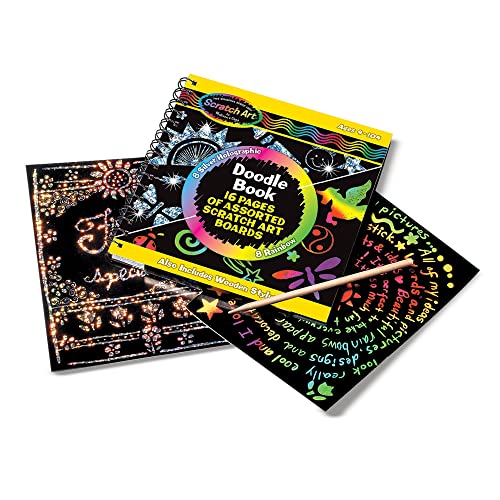 Melissa & Doug Scratch Art Magic Doodle Book | Scratch Art for Kids | Arts & Crafts | Magic Drawing Pad |Christmas Crafts for Kids | 4+ years | Gift for Boy or Girl