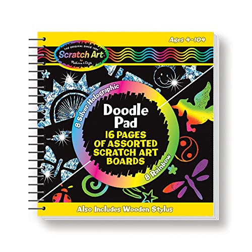 Melissa & Doug Scratch Art Magic Doodle Book | Scratch Art for Kids | Arts & Crafts | Magic Drawing Pad |Christmas Crafts for Kids | 4+ years | Gift for Boy or Girl