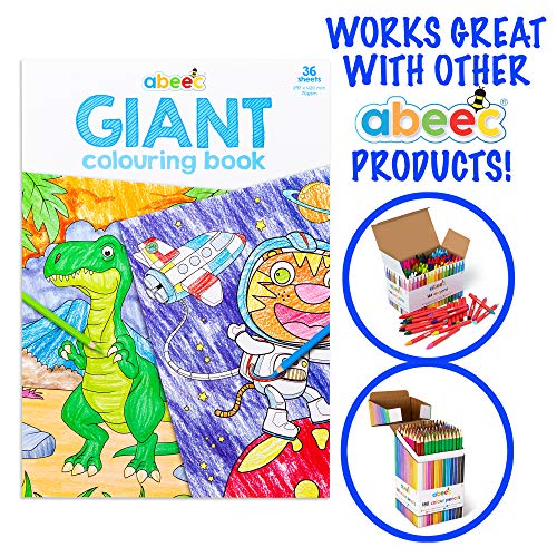 abeec Colouring Books for Children - A3 Colouring Books - A3 Paper for Colouring and Painting - Kids Colouring Books - Party Bag Fillers for Kids - Dinosaur Books for Children Age 3
