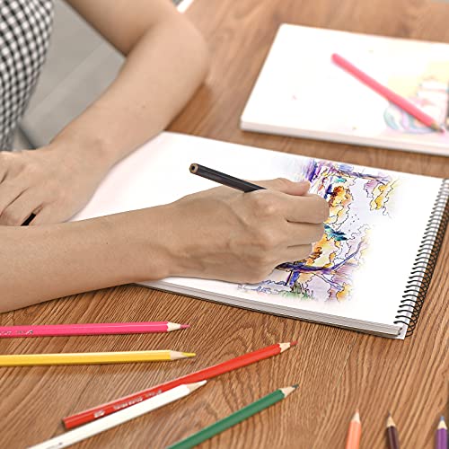 Sketch Book, 100 Pages (50 Sheets), Spiral Bound Artist Sketch Pad, Durable Acid Free Drawing Paper for Drawing, Painting, Sketching or Doodling for Girls
