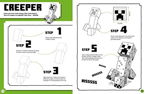 Minecraft How to Draw: An official Minecraft drawing book, fully illustrated with spaces to draw on the page – perfect for arty kids and gamers, new for 2023