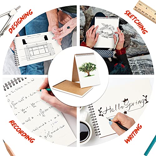 Mamowla Sketchbook A5 Sketch Pad, Spiral Bound Drawing Pad for Kids Adults with Durable Hardboard, 160GSM Sketch Books Drawing Paper with Acid Free Art Books 60 Pages（2 Packs）