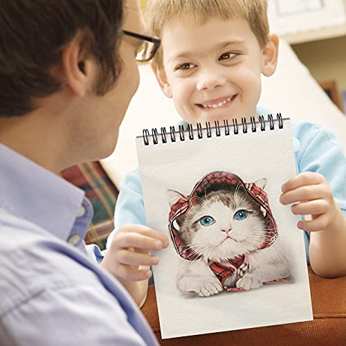 Mamowla Sketchbook A5 Sketch Pad, Spiral Bound Drawing Pad for Kids Adults with Durable Hardboard, 160GSM Sketch Books Drawing Paper with Acid Free Art Books 60 Pages（2 Packs）