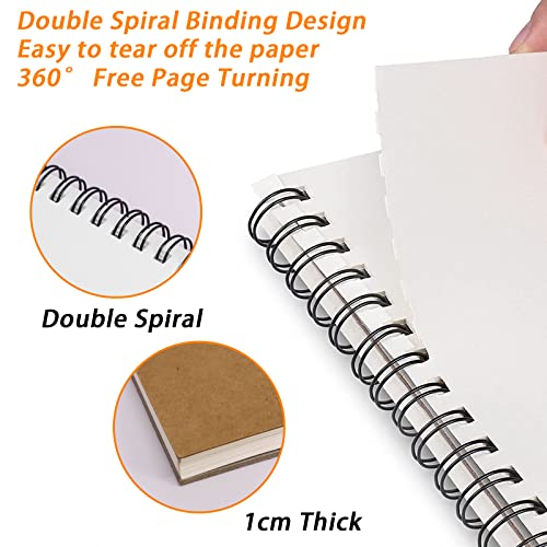Sibontier Sketchbook A4 Sketch Pad Hardback Sketch Book for Artists Kids Teens Adults Spiral Bound Drawing Pad 160gsm Drawing Book 60 Pages/ 30 Sheets Drawing Paper